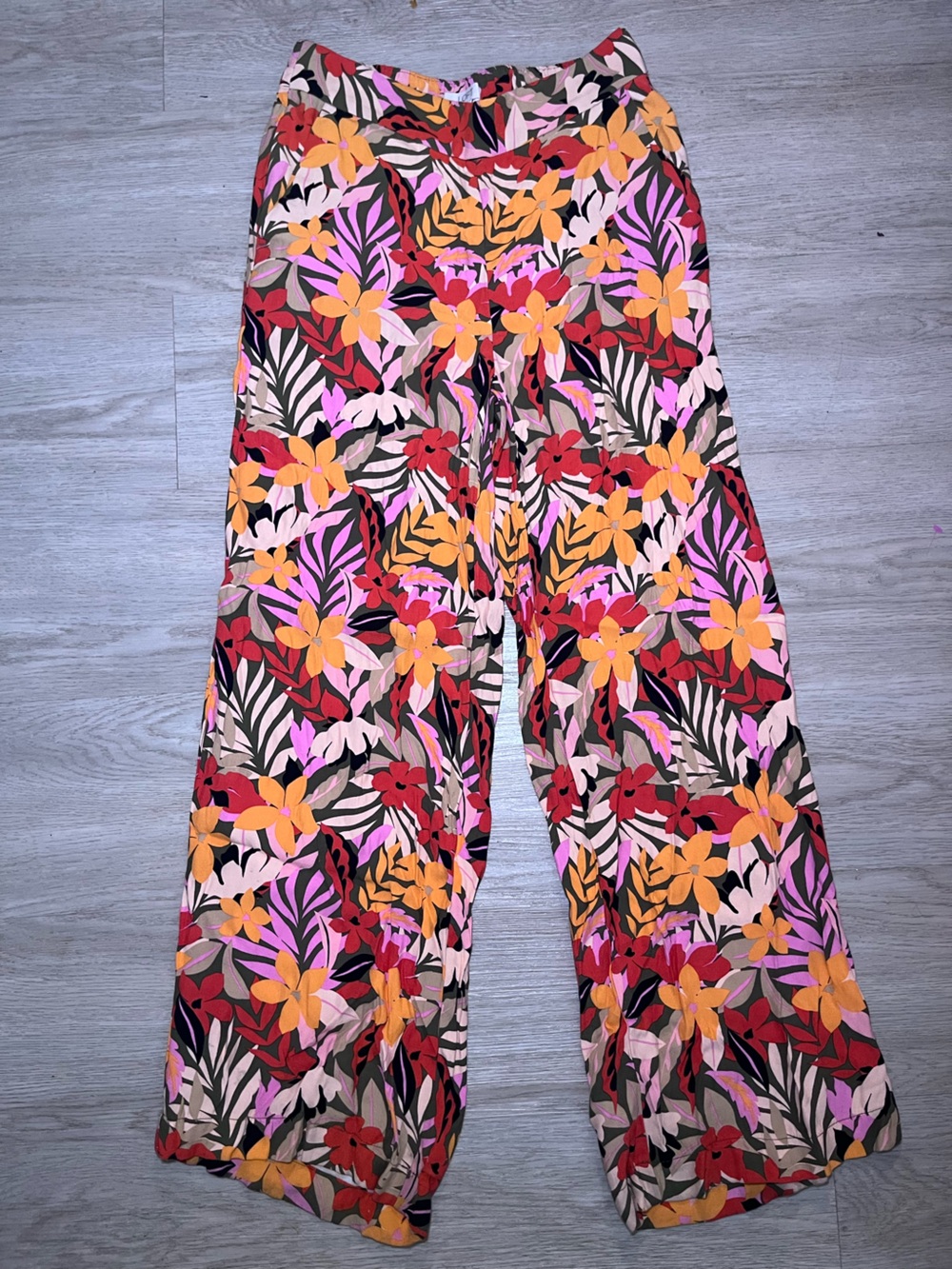LOFT Multicolor Floral Flowy Pants XS